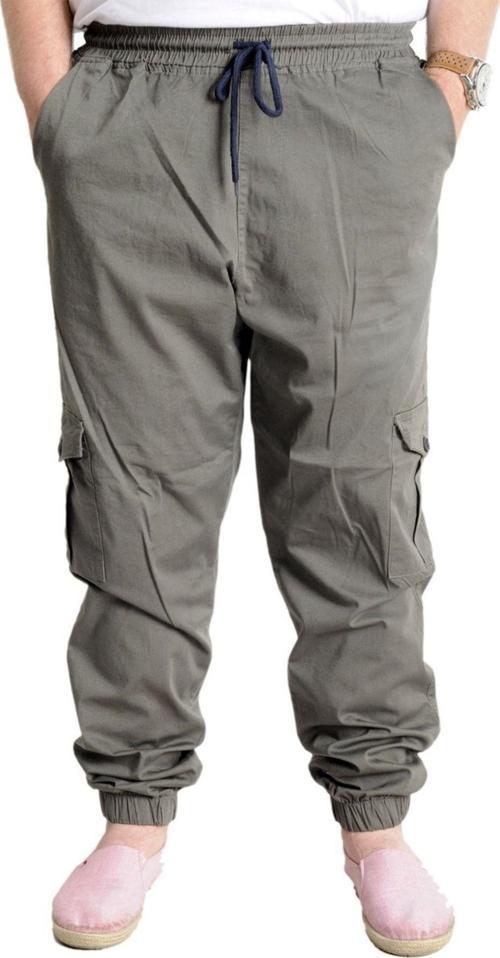 Büyük Beden Erkek Keten Kargo Jogger Valencia 21911 Haki