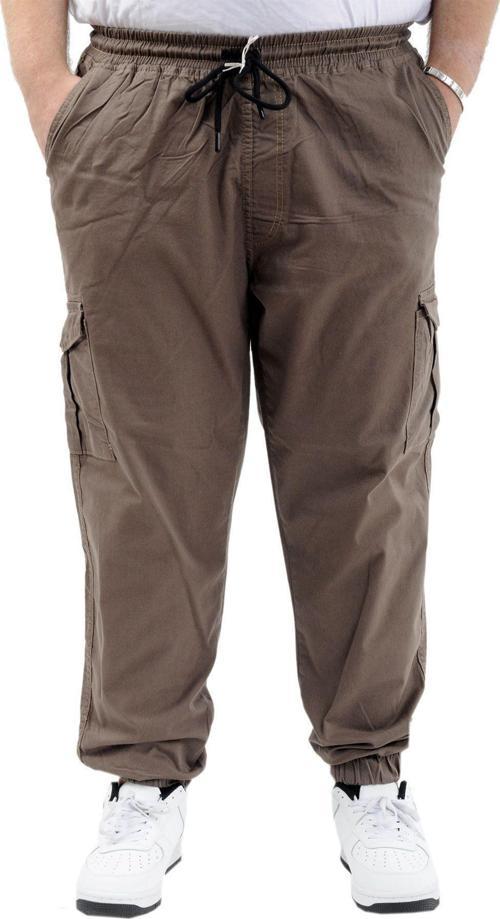 Büyük Beden Erkek Keten Kargo Jogger Valencia 21911 Toprak