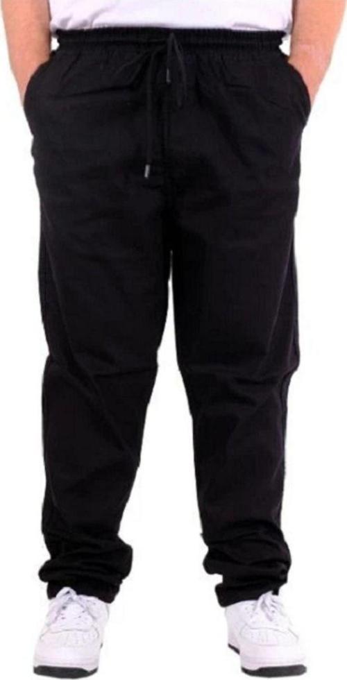 Büyük Beden Erkek Gabardin Düz Paça Jogger  21929 Siyah