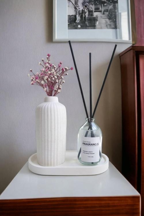 Dekoratif Iskandinav Tarz 15 cm Kuru Çiçek Pampas Vazosu Fresh Soft Oda Kokusu Set Standlı