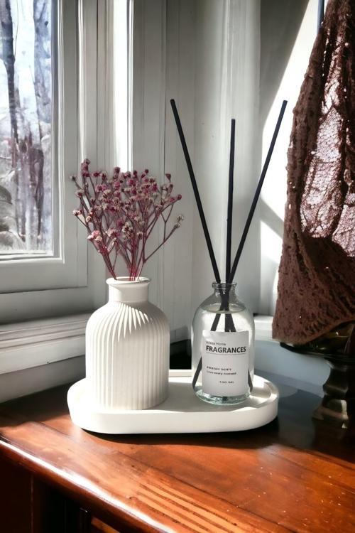 Fresh Soft Oda Kokusu 100 Ml Dekoratif Mini Vazo 10 cm Stantlı Set