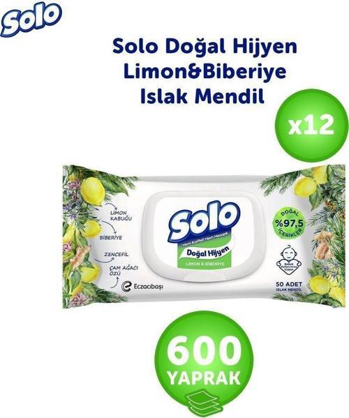 Doğal Hijyen Limon&biberiye Islak Mendil 12'li 600 Yaprak