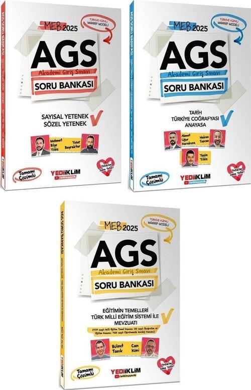 Yediiklim 2025 MEB-AGS Soru Bankası 3 lü Set Yediiklim Yayınları