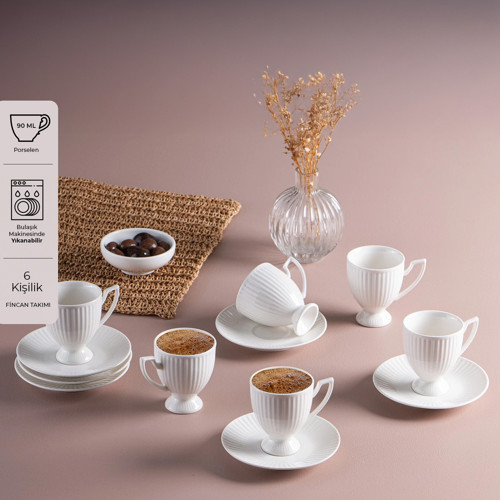 Mahir 6 Kişilik Kahve Fincan Takımı 90 ml