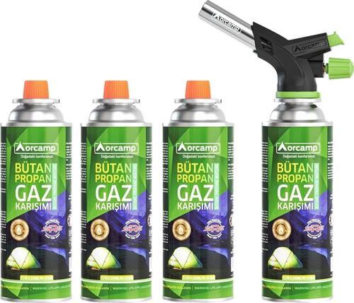 Çakmaklı Kartuş Pürmüz Set + 3 Adet 227 Gram Gaz Kartuşu