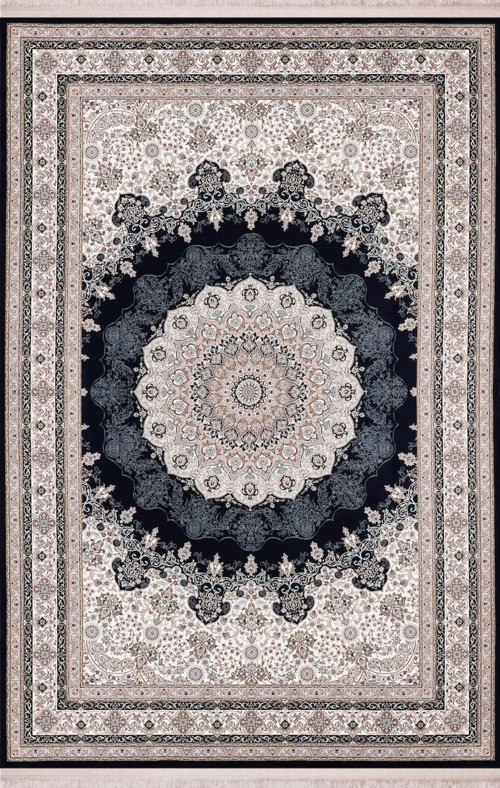 Halı Majestic 38813 Lacivert Klasik Figürlü Retro Halı