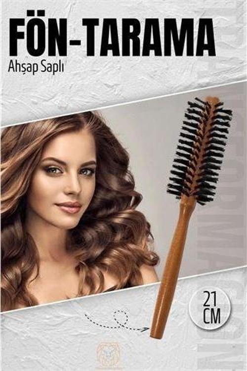 Fön Fırçası Ahşap Saplı Fön Ve Tarama Fırçası