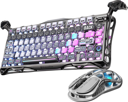 Mercury K1 Pro+M1 Pro Kablosuz Rgb Işıklı Mekanik Q Gaming Klavye ve Optik Mouse Seti, Cyb