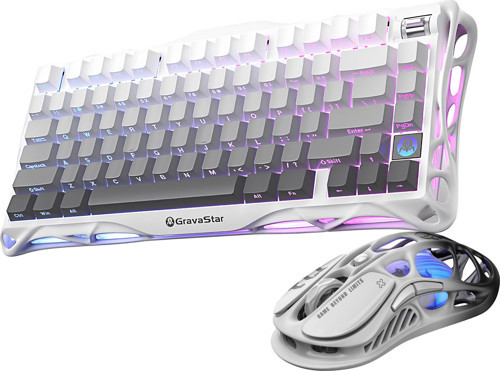 Mercury K1+M1 Pro Kablosuz Rgb Işıklı Mekanik Q Gaming Klavye ve Optik Mouse Seti, Beyaz
