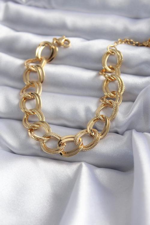 Çelik Gold Renk Samanyolu Model Kadın Bileklik