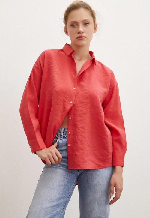 Basic Modal Gömlek Mercan