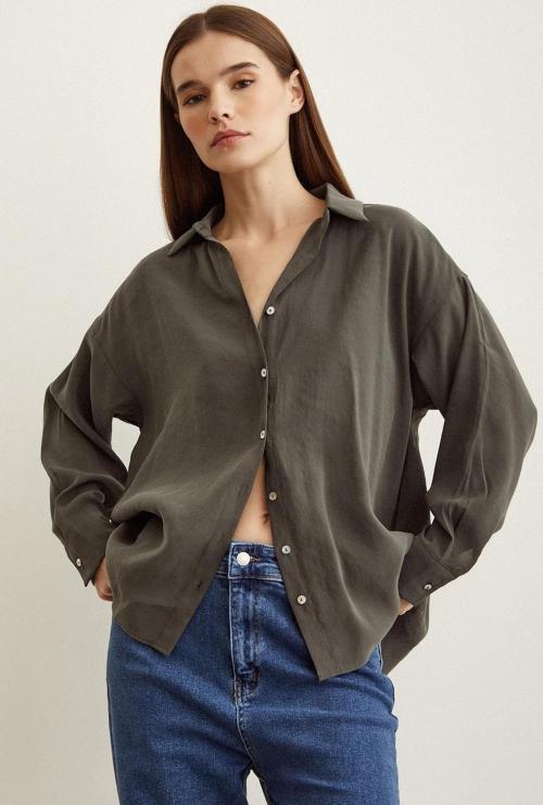 Basic Modal Gömlek Haki