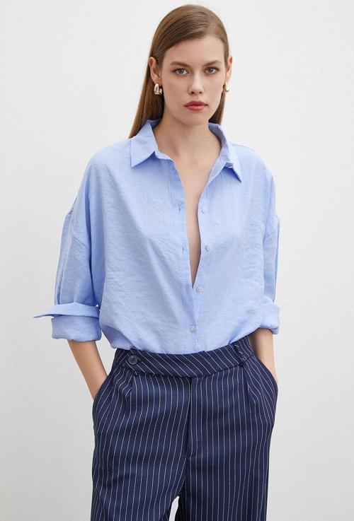 Basic Modal Gömlek Mavi