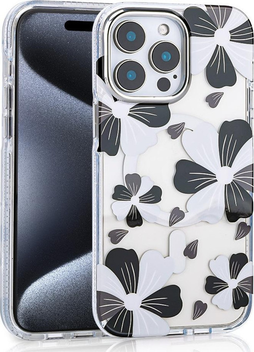 iPhone 16 Pro Max Kılıf Magsafe Şarj Özellikli Papatya Desenli Kapak