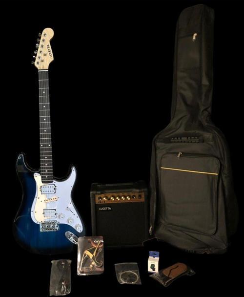 Elektro Gitar Seti(Gitar-Amfi-Askı-Kapo-Tuner-Kılıf-Kablo-Pena-Yedek Takım Tel)