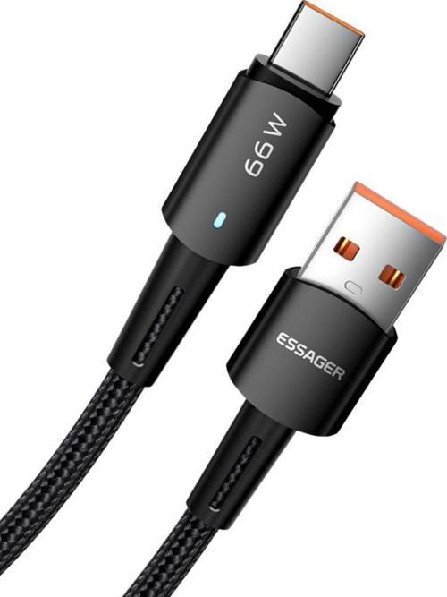 1 Metre 66W 6A USB to Type-C Süper Hızlı Data Şarj Kablosu, Ultra Dayanıklı Şarj ve Data Kablosu