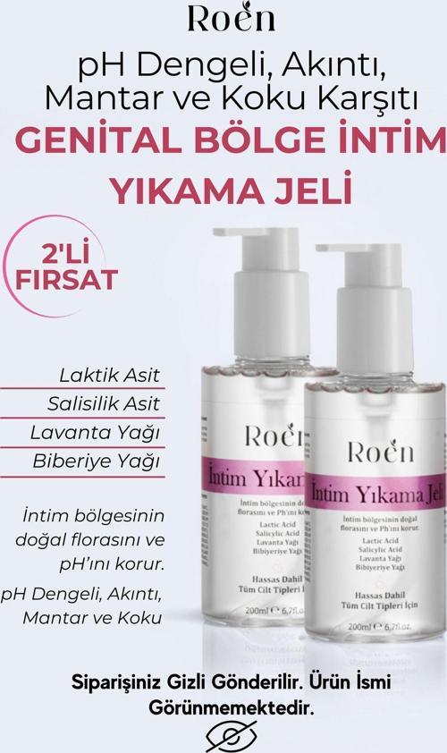 Genital Bölge Yıkama Jeli, Akıntı, Kaşıntı, Mantar, Koku Giderici Intim Yıkama Jeli Ph 3.8 (200Mlx2)