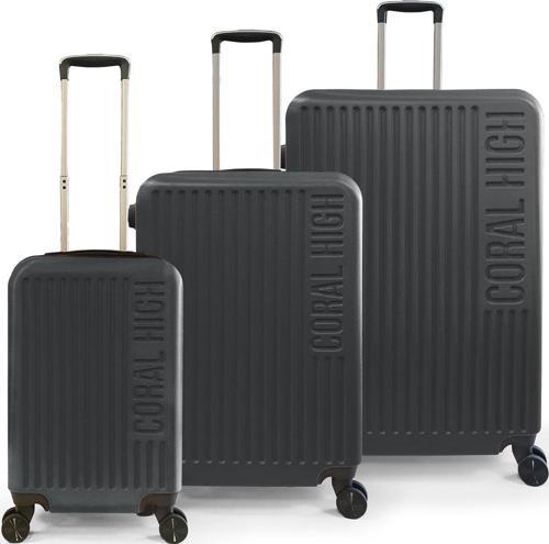 ABS Koyu Gri 3'lü Valiz Seti 16440