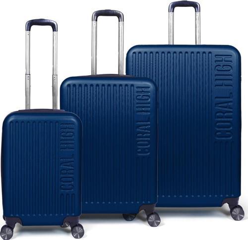ABS Lacivert 3'lü Valiz Seti 16405
