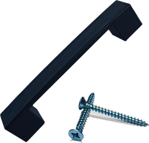 160 mm Dolap Çekmece Kulpu Yassı Kalın Köprü Kulp 1 Adet Mobilya Kulpları Siyah (VİDA DAHİL) 