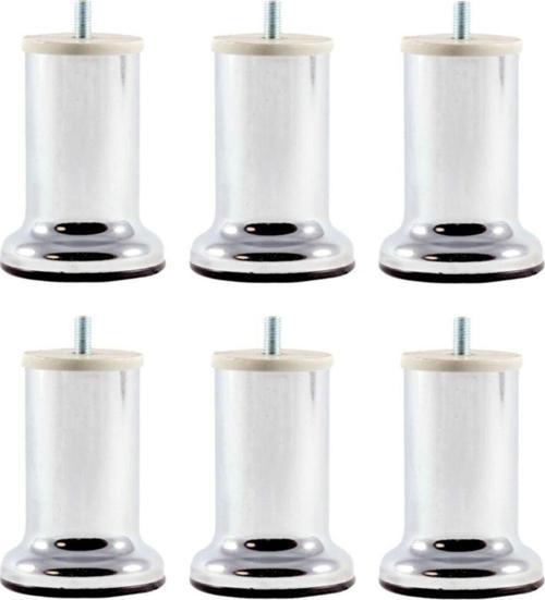 Metal Baza Koltuk Kanepe Sehpa Ayağı Krom 12 Cm 3/8" Kalın Diş 6'lı 