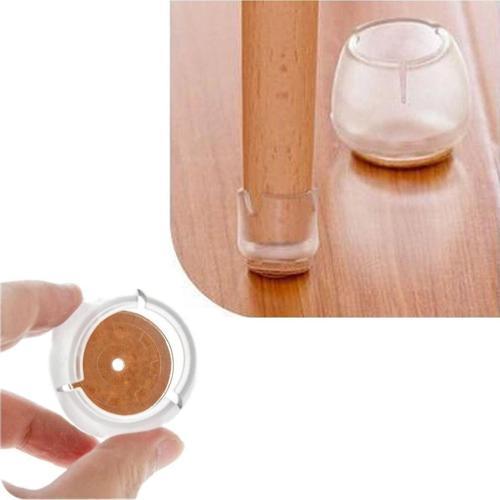 Sessiz Tip Sandalye Pabucu Masa Sandalye Zemin Koruyucu 21 Mm - 25 Mm (4 Adet) Şeffaf