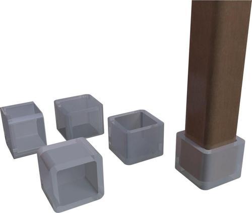 30x30 Mm Kare Pvc Sandalye Profil Ayak Pabucu Sessiz Yumuşak - Şeffaf (4 Adet) 