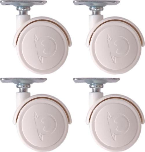 Oynak Tablalı Dolap Sehpa Masa Ayağı Mobilya Tekerleği 40 Mm Polyemid Beyaz (4 Adet) 