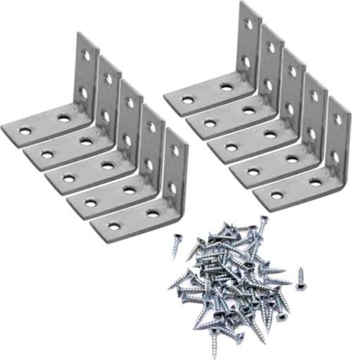 10 Adet 16x35 Mm Metal L Gönye Köşe Bağlantı Ve Vidaları 