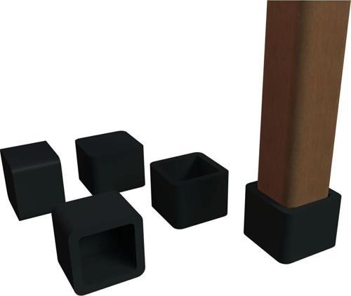 30x30 Mm Kare Pvc Sandalye Profil Ayak Pabucu Sessiz Yumuşak - Siyah (4 Adet) 
