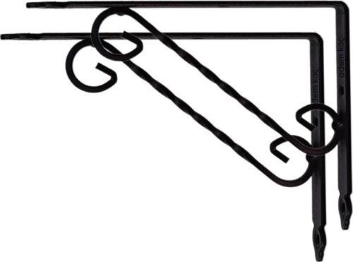 Ferforje Raf Altı Metal L Ayak - 20x15 Cm (2 Adet) Siyah
