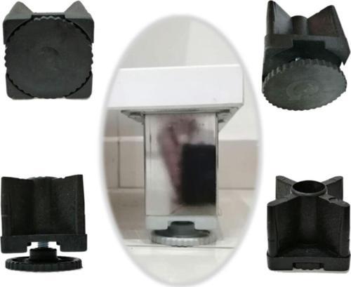 Gizli Ayarlı Masa Ayağı Profil Pabucu 30x30 Mm Siyah (4 Adet) 