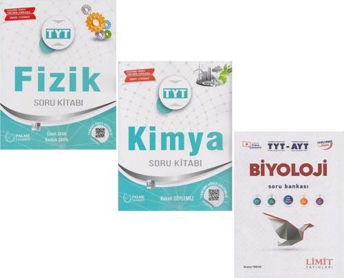 Palme TYT Fizik ve Kimya Limit TYT AYT Biyoloji Soru Bankası 3 Kitap Set