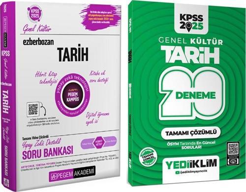 2025 KPSS Pegem Tarih Soru ve Yediiklim Deneme Seti 2 Kitap