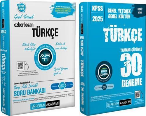 Pegem Yayınları 2025 KPSS Türkçe Soru Bankası ve Deneme Seti 2 Kitap