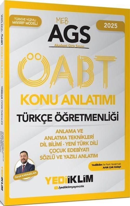 2025 MEB AGS ÖABT Türkçe Öğretmenliği Anlama ve Anlatma Teknikleri Dil Bilimi Yeni Türk Dili Çocuk Edebiyatı Yediiklim
