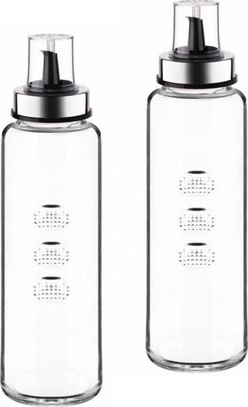 Parmak Dekorlu 750Ml Emniyetli Cam 2'Li Yağlık Seti