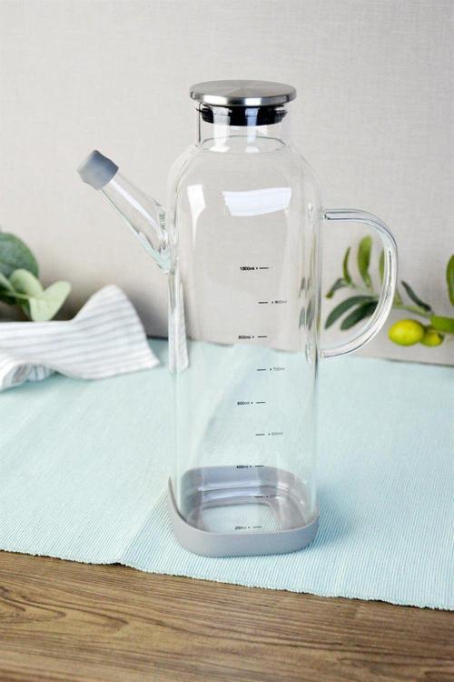 Metal Kapaklı Kare Borosilikat Yağlık - 1000 Ml