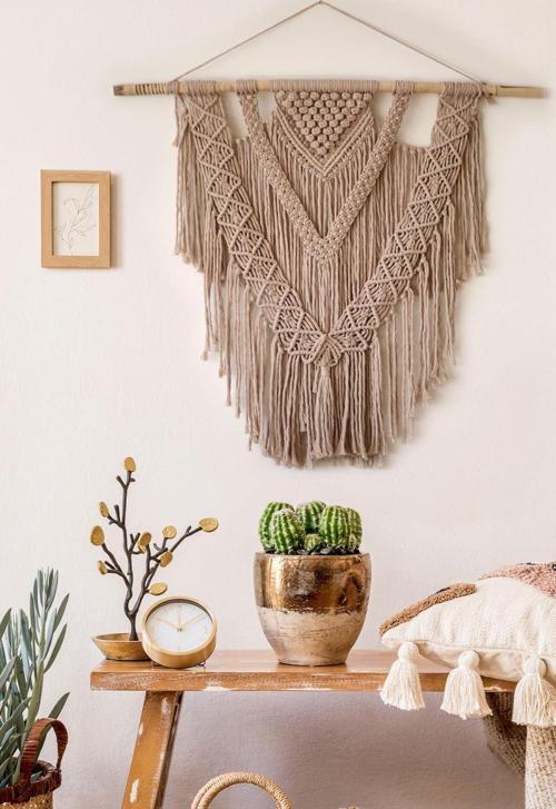 Makrome Duvar Süsü Vizon