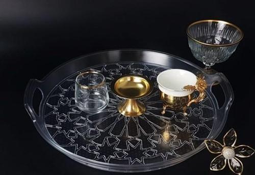 As142 Saray Yuvarlak Kristal Tepsi