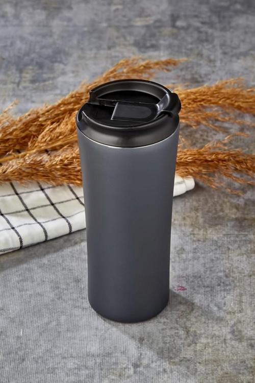 CKR-2050 Siyah 400 ML Bardaklı Paslanmaz Çelik Termos