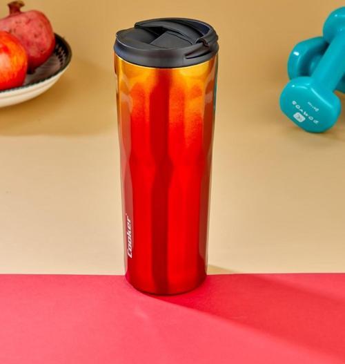 Ckr-2100 Turuncu-Kırmızı 500 Ml Bardaklı Paslanmaz Çelik Termos