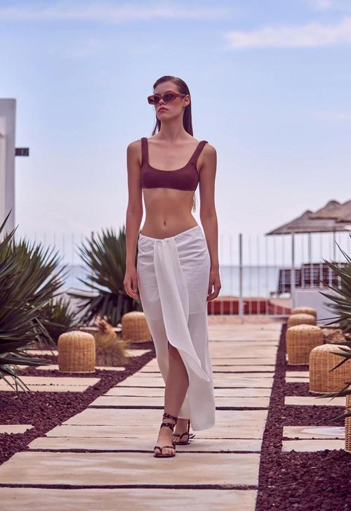 Önü Bağlamalı Etek Ekru