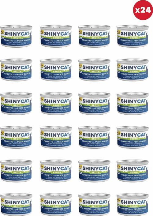 Shinycat Broth (Sos İçinde) Beyaz Balıklı Ton Balıklı Kedi Konservesi 70Gr X 24 Adet