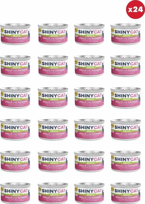 Shinycat Broth (Sos İçinde) Karidesli Tavuklu Kedi Konservesi 70Gr X 24 Adet