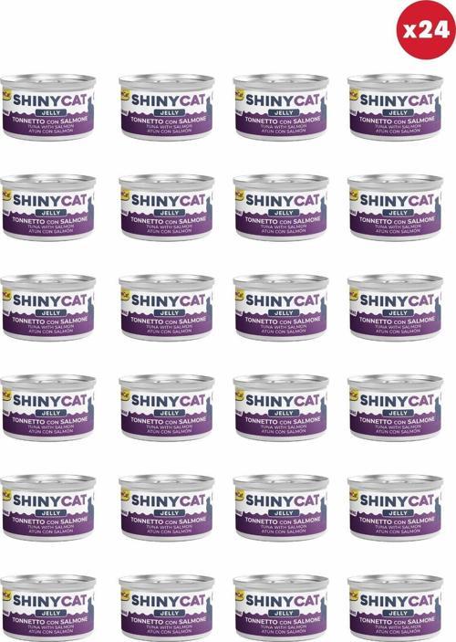 Shinycat Jelly (Jöle İçinde) Somon Balıklı Ton Balıklı Kedi Konservesi 70Gr X 24 Adet
