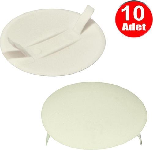 Beyaz Bombeli Buat Kapağı 9cm Plastik Elektrik Duvar Deliği Boat Kapak -10 Adet