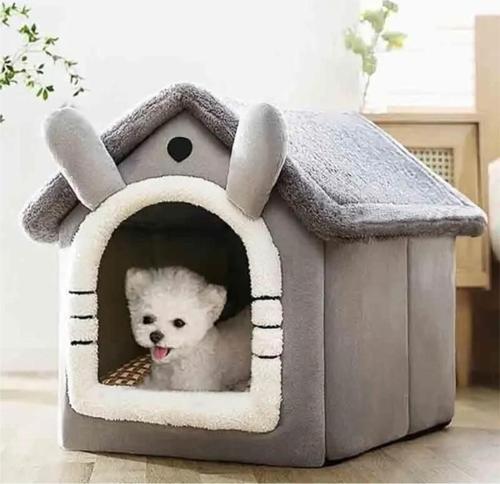 Klasik Model Kedi Evi Yumuşak Kedi Yatağı Derin Uyku Ve Kış Evi Çıkarılabilir Minder Gri M Beden