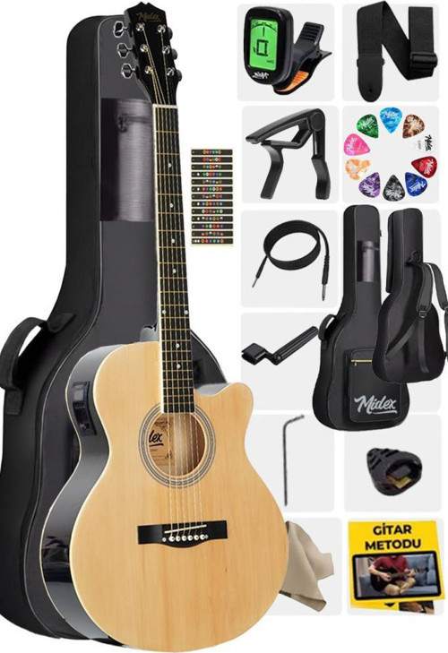 XC-300NT-EQ Profesyonel Elektro Akustik Gitar 4/4 Yetişkin Üst Segment (Gigbag Çanta Tuner Capo Askı Jak Kablo Pen