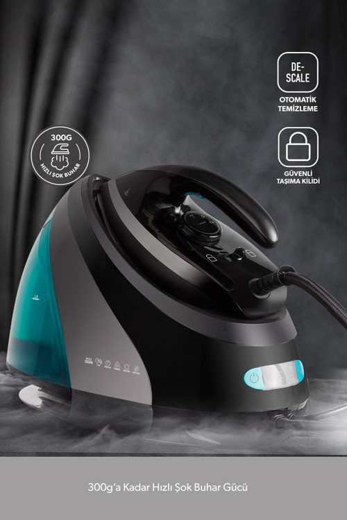 Jetsteam 1166h Buhar Kazanlı Ütü Mavi Siyah